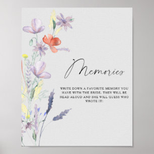 lembranças florais boho com o pôster da noiva