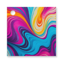 Etiquetas Coloridas para Presente de Arte em Papel