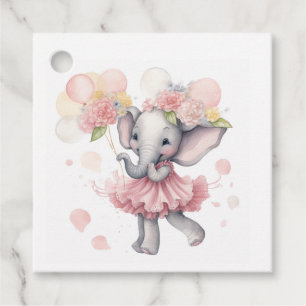 Lembrancinhas Etiquetas de Favor de Elefante para Menina