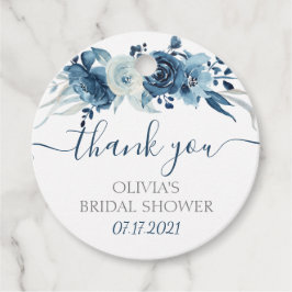 Lembrancinhas Etiquetas de Favor para Chá de Noiva Floral Azul M