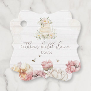 Lembrancinhas Etiquetas de Favor para Chá de Noiva Floral Bride 