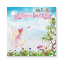 Etiquetas de festa de aniversário mágica para fada