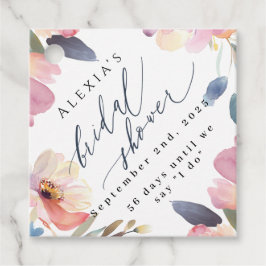 Lembrancinhas Etiquetas em Quadrado Floral para Favoritos de Chá