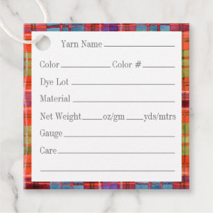Lembrancinhas MAC RAE TARTAN Etiquetas de 2" para Meadas Quadrad