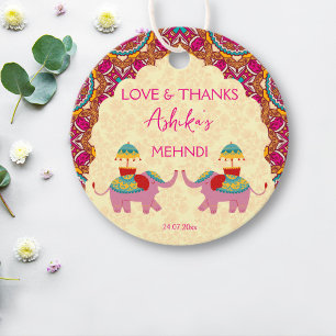 Lembrancinhas Mehndi favorita etiquetas de presentes para elefan