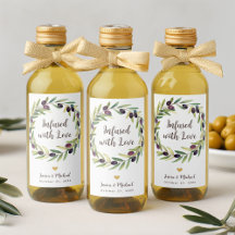 Lembras de casamento de azeite de oliva infundido 