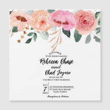 Lembre-se do ímã de convite para casamento de flor