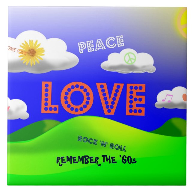 Lembrem-se dos anos 60, design colorida, (Frente)