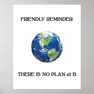 Lembrete amigável nenhum poster da terra do plano
