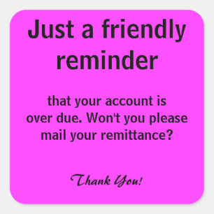 Lembrete amigável para etiquetas de faturamento d