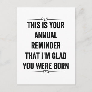 Lembrete anual Snarky Birthday Cartões de agradeci