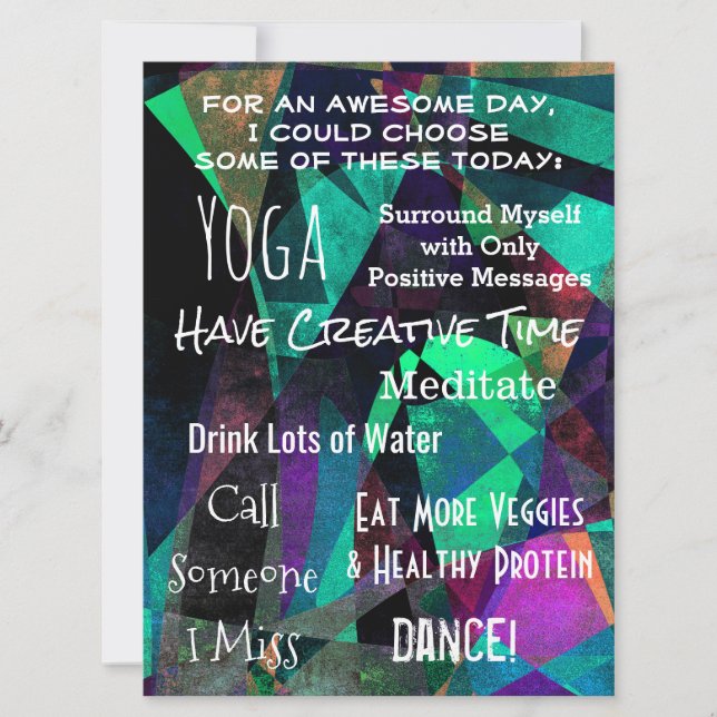 Lembretes de automotivação para um dia incrível (Frente)