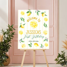 Lemon 1st Birthday 16x20 Welcome Sign