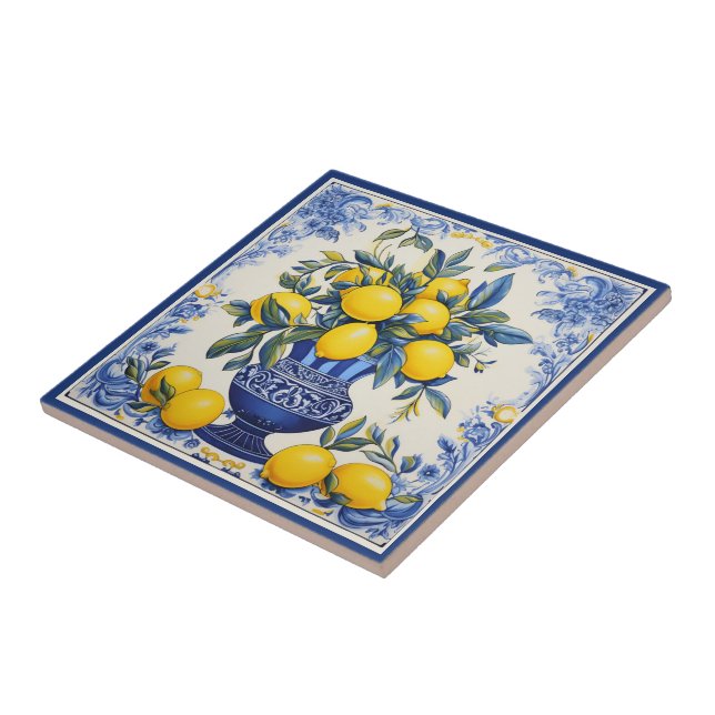 🍋 Lemon Azulejo com vase (Lateral)