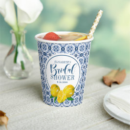 Lemon Azulejo Italiano Azul Casamento Obrigado