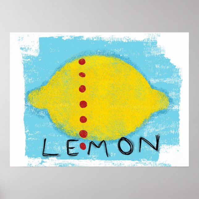 Lemon Blue Poster Wall Art (Frente)