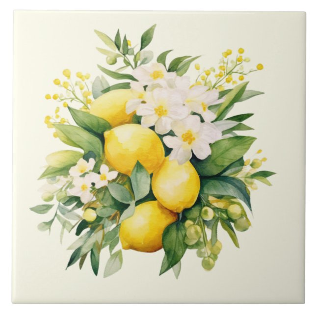 Lemon Bouquet with White Blossoms (Frente)