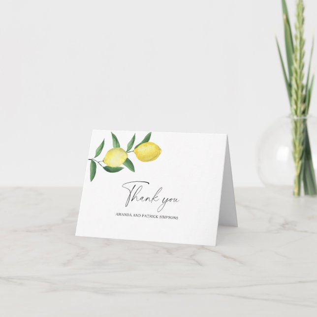 Lemon Citrus - Cartão de Agradecimento de Casament (Frente)