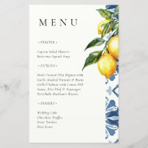 Lemon Citrus Positano - Menu Casamento Italiano