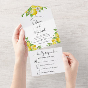 Lemon Citrus Yellow WedPrimavera Summer RSVP