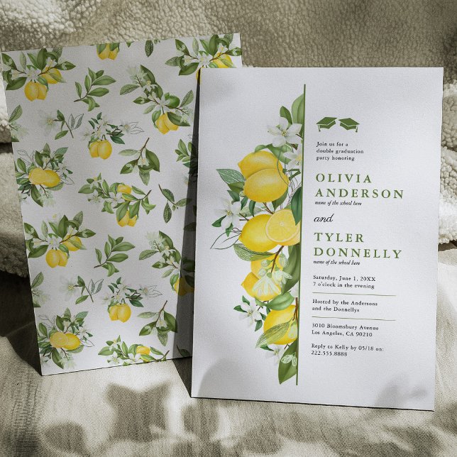 Lemon Greenery Convite para Festa de formatura Dup (Criador carregado)