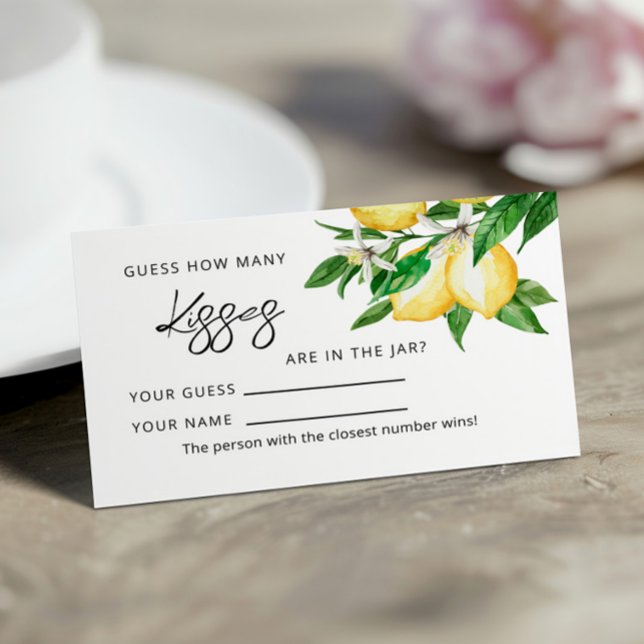 Lemon Greenery Quantos Cartões De Jogo De Beijo (Criador carregado)