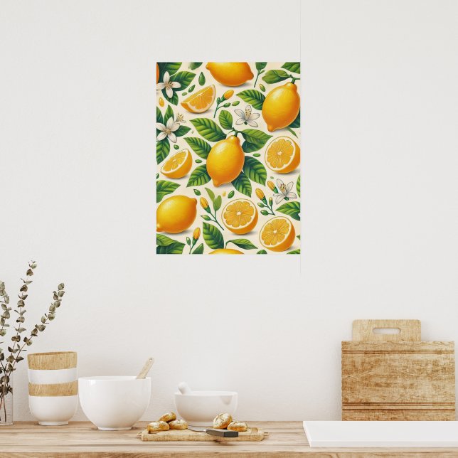 Lemon Impressão Wall Art Poster (Cozinha)