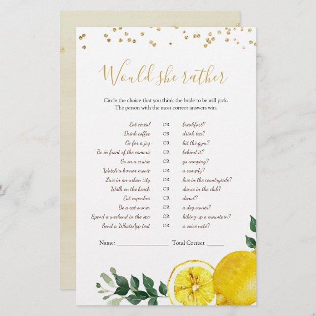 Lemon Main Squeze Ela Preferencialmente Jogos (Frente/Verso)