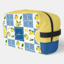 Lemon Monogram Name French Country Tile Pattern