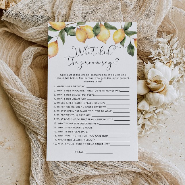 Lemon O que o noivo disse jogo de chá de panela? (Criador carregado)