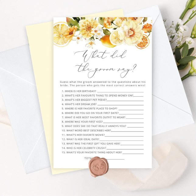 Lemon O que o noivo disse jogo de chá de panela? (Criador carregado)