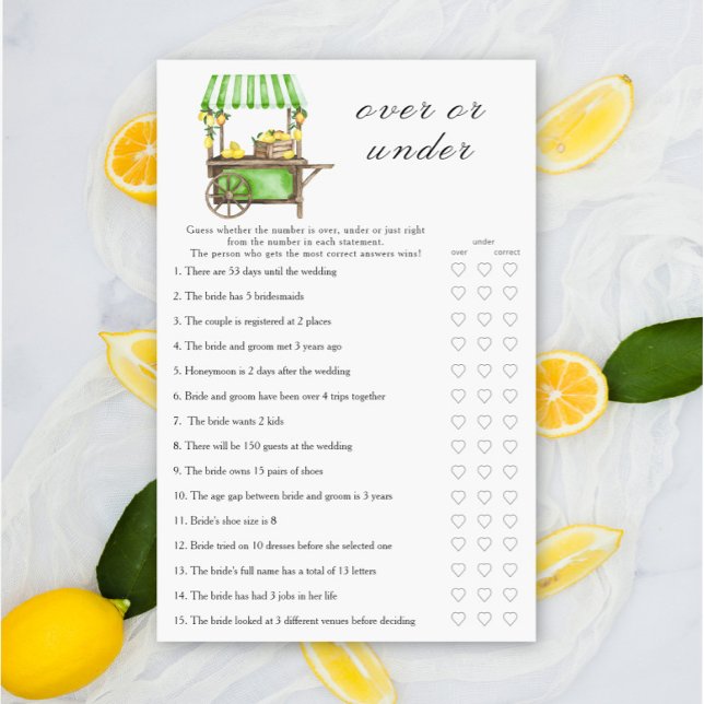 Lemon - Over or under bridal shower game (Criador carregado)