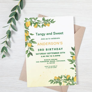 Lemon Themed Birthday - Convite para festas