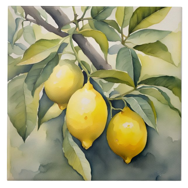 Lemon Tuscany Mediterranean Watercolor Design (Frente)