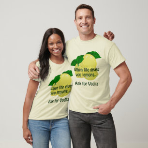 Lemon Vodka - Camiseta Amarela Masculina Engraçad