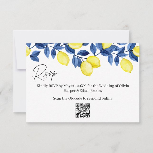 Lemon Wedding RSVP QR Code (Frente)