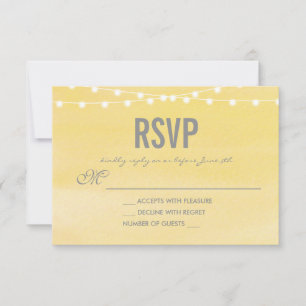 Lemon Yellow Watercolor String Lights RSVP