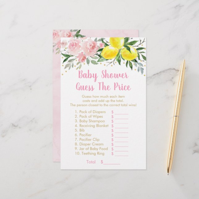 Lemonade Rosa Dourada Floral Adivinha Preço (Frente/Verso In Situ)