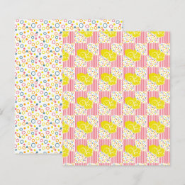 Lêmons Amarelos - Papel-palha em tiras cor-de-rosa