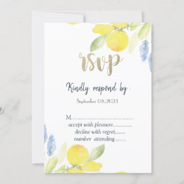 Lemons de Aquarela Convite RSVP