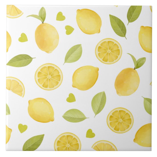 Lemons Yellow Slices Watercolor Design (Frente)
