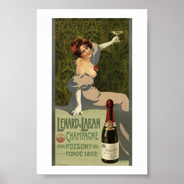 Lenard & Laban, Champagne, Vintage, Poster (Frente)