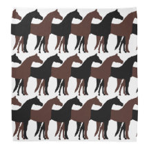 Cavalos Pretos, Marrons/Fundo Branco