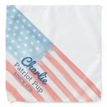 Lenço de Cachorro Patriota com Bandeira Americana 