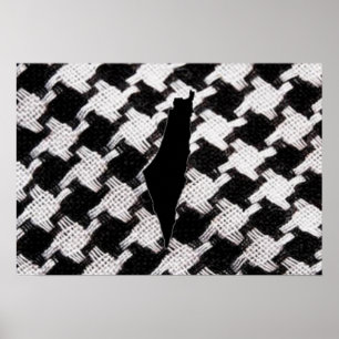 Lenço de Palestina com poster do mapa