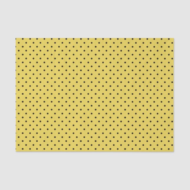 Lenço de papel amarelo e preto das bolinhas (Frente )