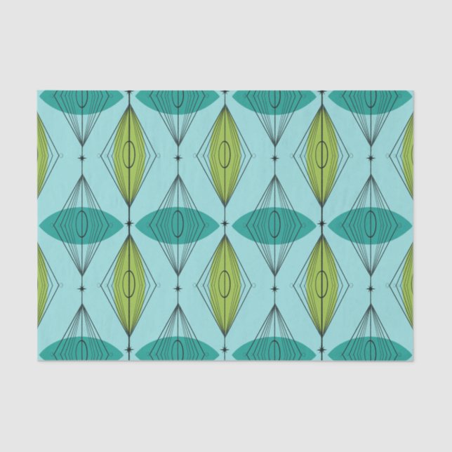 Lenço de papel atômico de Ogee & de Starbursts (Frente )