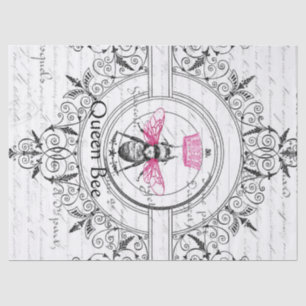 Lenço de papel cor-de-rosa de Decoupage da abelha