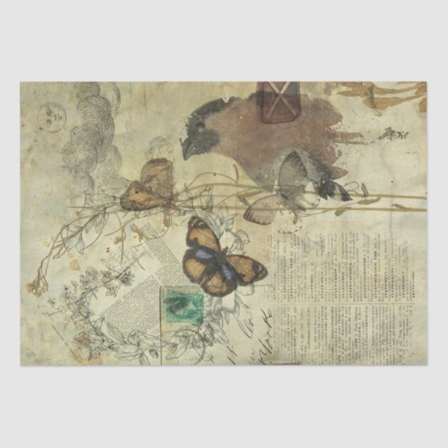 Lenço de papel da colagem da natureza (Frente )