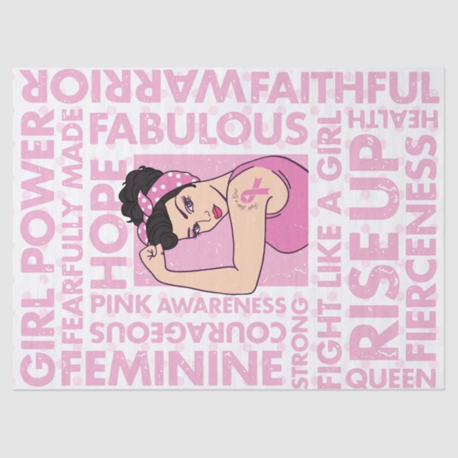 Lenço de papel da consciência do cancro da mama (Frente )